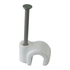 White 5mm Cable Clips (20 pack)