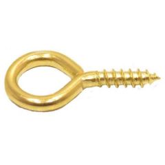 14mm x 1mm Electro Brassed Picture Screw Eyes - (Each)